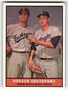 lot 73 image: 1961 Topps Vintage Card Sandy Koufax #207