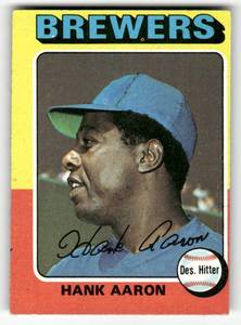lot 74 image: 1975 Topps Vintage Card Hank Aaron #660