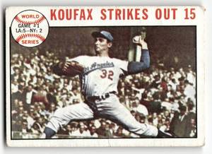 lot 76 image: 1964 Topps Vintage Card Sandy Koufax #136