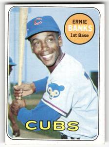 lot 80 image: 1969 Topps Vintage Card Ernie Banks #20