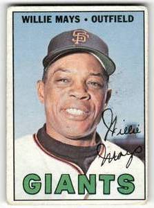 lot 82 image: 1967 Topps Vintage Card Willie Mays #200