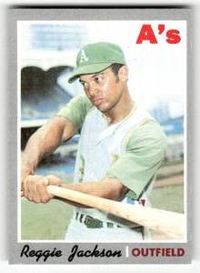 lot 83 image: 1970 Topps Vintage Card Reggie Jackson #140
