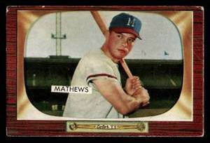 lot 5 image: 1955 Bowman Vintage Card Eddie Mathews #103