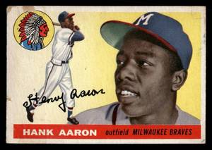 lot 4 image: 1955 Topps Vintage Baseball Card Hank Aaron #47