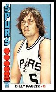 lot 98 image: 1975 Topps Vintage Card Billy Paultz #19