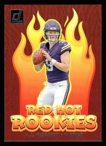 lot 113 image: 2024 Donruss Red Hot Rookies J.J. McCarthy Rookie Card
