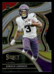 lot 114 image: 2023 Select Silver Prizm Die Cut Jordan Addison Rookie Card #254