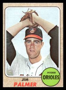 lot 129 image: 1968 Topps Vintage Card Jim Palmer #575