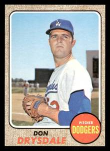 lot 145 image: 1968 Topps Vintage Card Don Drysdale #145