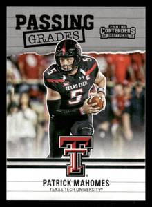 lot 161 image: 2017 Contenders Draft Passing Grades Patrick Mahomes Rookie Card