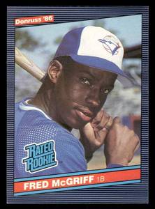 lot 174 image: 1986 Donruss Fred McGriff Rookie Card #28