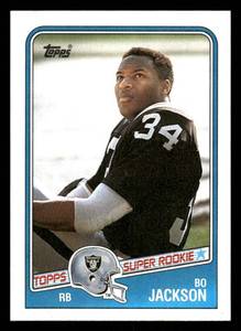 lot 175 image: 1988 Topps Bo Jackson Rookie Card #327