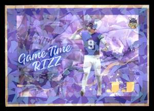 lot 212 image: 2024 Game Time Rizz Cracked Ice J.J. McCarthy Custom Rookie Card