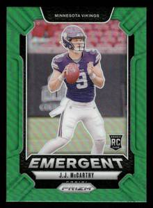 lot 213 image: 2024 Prizm Emergent Green Prizm J.J. McCarthy Rookie Card #19