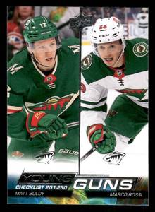 lot 217 image: 2022 Upper Deck Series SP Young Guns Matt Boldy & Marco Rossi Rookie #250