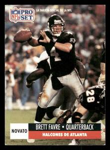 lot 223 image: 1991 Pro Set Spanish Brett Favre Rookie Card #262 RARE
