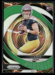 lot 232 image: 2024 Prizm Portals Green Prizm J.J. McCarthy Rookie Card #7