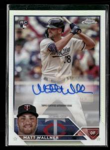 lot 234 image: 2023 Topps Chrome Refractor Autograph Matt Wallner Rookie Card Serial #403499