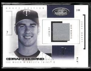 lot 247 image: 2004 Fleer Hot Prospects Draft Rewind Jersey Card Joe Mauer Serial #21101