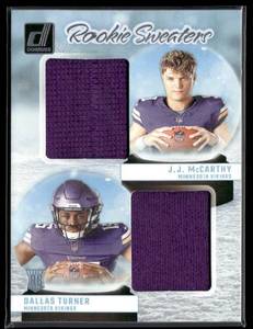 lot 250 image: 2024 Donruss Rookie Sweaters J.J. McCarthy & Dallas Turner Rookie