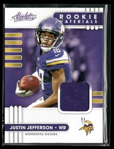 lot 253 image: 2020 Absolute Rookie Materials Jersey Card Justin Jefferson Rookie