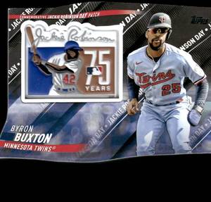 lot 256 image: 2022 Topps Jackie Robinson Black Byron Buxton Serial #123199