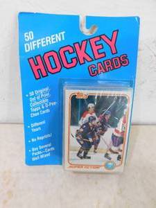 lot 319 image: (50) Different Vintage Hockey Cards Sealed in the Pack