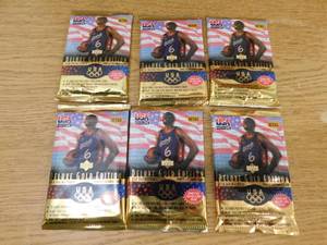 lot 366 image: (6) 1996 Upper Deck Basketball Team USA Factory Sealed Packs