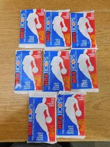 lot 368 image: (8) 1989 NBA Hoops Factory Sealed Packs