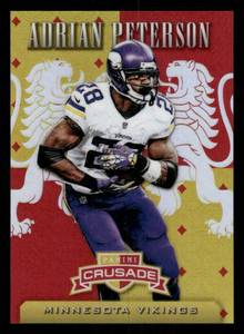 lot 306 image: 2015 Rookies & Stars Red & Gold Crusade Adrian Peterson #C28 Serial #2199