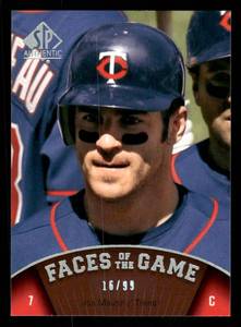 lot 310 image: 2009 SP Authentic Silver Holofoil Joe Mauer #189 Serial #1699