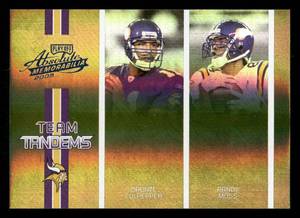 lot 315 image: 2005 Absolute Memorabilia Team Tandems Platinum Randy Moss & Daunte Culpepper Serial #14150