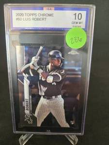 lot 286 image: ISA 10 Gem Mint 2020 Topps Chrome Luis Robert Rookie Card #60