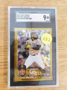 lot 282 image: SGC 9 2023 Topps Chrome Gold Refractor Eguy Rosario Rookie Card Serial #1350