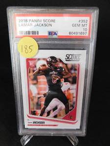 lot 185 image: PSA 10 Gem Mint 2018 Score Lamar Jackson Rookie Card #352