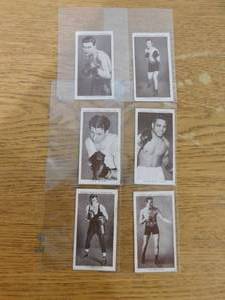 lot 263 image: (6) 1938 Churchman Cigarettes Boxing Personalities Cards LK