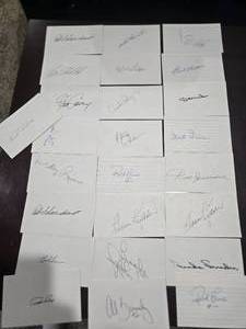 lot 192 image: (25) Autographed Index Cards - LK