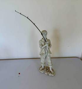 lot 77 image: Gone Fishing Boy Garden Statue