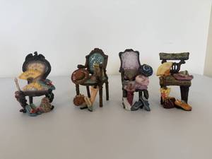 lot 75 image: Set of Four Small Victorian Chair Figurines