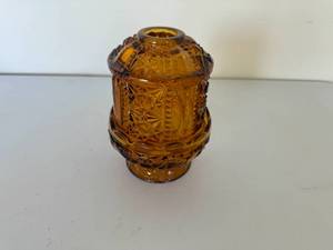 lot 34 image: Vintage Amber Glass Candle Holder