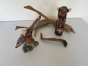 lot 110 image: Driftwood and Native American Sculptures Set