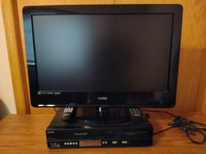 lot 69 image: Visio Television and Phillips DVDCassette Player