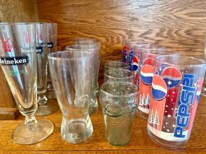 lot 130 image: Heineken Beer Glasses, Coke and Pepsi Glasses and more.