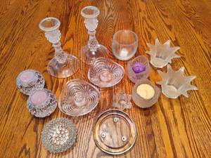 lot 157 image: Lot of Crystal & Glass Candle Holders
