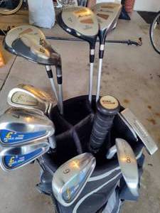 lot 219 image: Golf Clubs, Bag & Umbrella