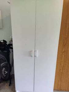 lot 215 image: White Two-Door Wardrober