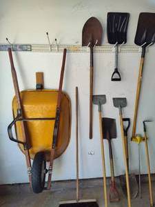 lot 262 image: Wheelbarrow & Hand Tools