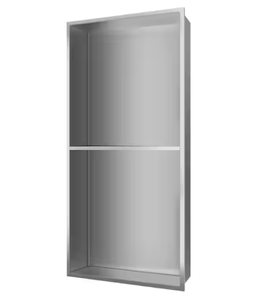 BWE - 12 in. W x 24 in. H x 4 in. D Standard Double Shower Niche - Brushed Nickel