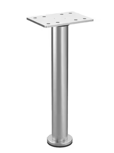 lot 14 image: 7 78 in. (200 mm) Stainless Steel 201 Round Furniture Leg with Leveling Glide