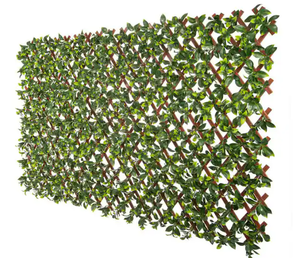 lot 27 image: Expandable Trellis for Outdoor Privacy 36 in. X 72 in. Gardenia Artificial Leaf